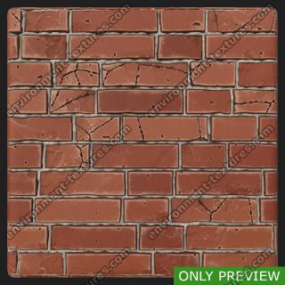 PBR wall brick damaged texture 0002
